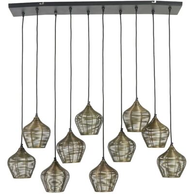 Lámpara Colgante de Bronce Antiguo Light&Living - 120x25x29,5cm - 10 Puntos de Luz - Moderna Lámpara Colgante de Bronce Antiguo Light&Living - 120x25x29,5cm - 10 Puntos de Luz - Moderna