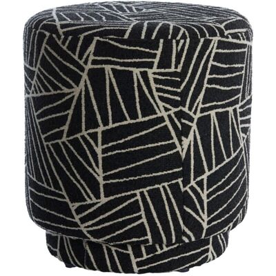 Light & Living Davonte - Pouf Rond et Siège - Noir et Blanc - Publicité Light & Living Davonte - Pouf Rond et Siège - Noir et Blanc - Publicité