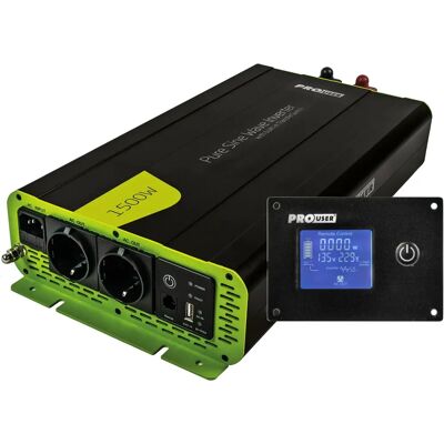 ProUser Onduleur PSI1500TX 1500W - Sinus 12V/230V - Télécommande - Publicité ProUser Onduleur PSI1500TX 1500W - Sinus 12V/230V - Télécommande - Publicité