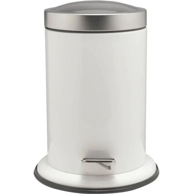 Sealskin White Stainless Steel Pedal Trash Bin - 3L Sealskin White Stainless Steel Pedal Trash Bin - 3L