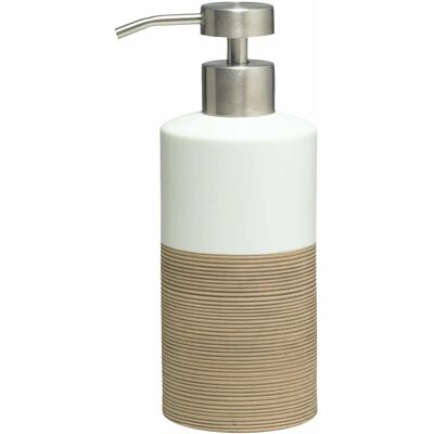Distributeur de savon Sealskin Doppio - Porcelaine, Sable - Design Moderne Élégant Distributeur de savon Sealskin Doppio - Porcelaine, Sable - Design Moderne Élégant