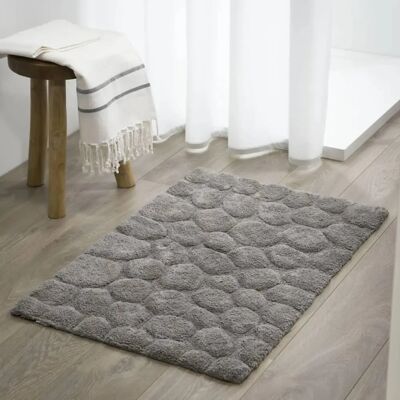 Tapis de bain Pebbles gris en coton Sealskin 60x90cm Tapis de bain Pebbles gris en coton Sealskin 60x90cm
