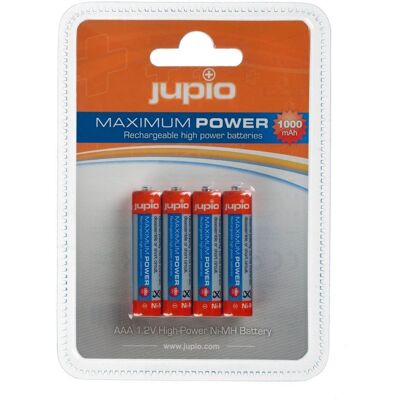 Jupio JRB-AAA1000 4-pack uppladdningsbara NiMH AAA-batterier - Batterier Jupio JRB-AAA1000 4-pack uppladdningsbara NiMH AAA-batterier - Batterier