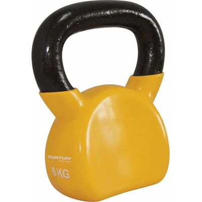 Tunturi Yellow Vinyl Kettlebell - 6kg - Full Body Workout Tunturi Yellow Vinyl Kettlebell - 6kg - Full Body Workout