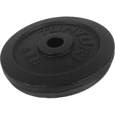 Discos de peso Tunturi - Hierro fundido 5kg - Juego de 2 - 20.1cm Discos de peso Tunturi - Hierro fundido 5kg - Juego de 2 - 20.1cm