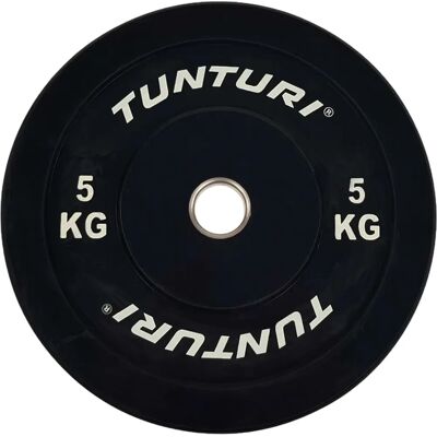 Tunturi Black Bumper Plate 5kg - Bumper Plate for Olympic Bar Tunturi Black Bumper Plate 5kg - Bumper Plate for Olympic Bar