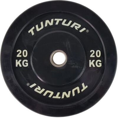 Tunturi Black Bumper Plate - 20kg for Olympic Bars Tunturi Black Bumper Plate - 20kg for Olympic Bars