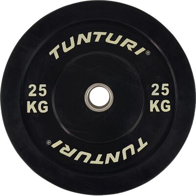Disque de Bumper Tunturi Noir 25kg - Équipement de Fitness - Publicité Disque de Bumper Tunturi Noir 25kg - Équipement de Fitness - Publicité