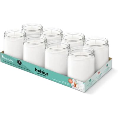 Bolsius Starlight Candles - 8 pcs - Transparent Glass Bolsius Starlight Candles - 8 pcs - Transparent Glass