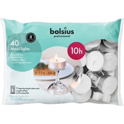 Bolsius Maxi Tealight Białe 10h - Tealight candles Bolsius Maxi Tealight Białe 10h - Tealight candles