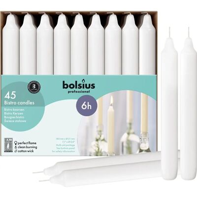 BOLSIUS White Decorative Candles Set of 45 - 6 Hour Burn BOLSIUS White Decorative Candles Set of 45 - 6 Hour Burn