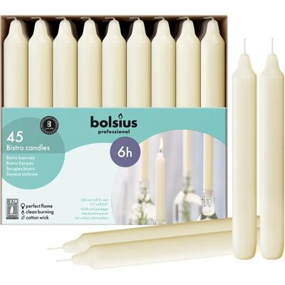Świece Bolsius Kość słoniowa - 18cm x 2,13cm - Opakowanie 45 Świece Bolsius Kość słoniowa - 18cm x 2,13cm - Opakowanie 45