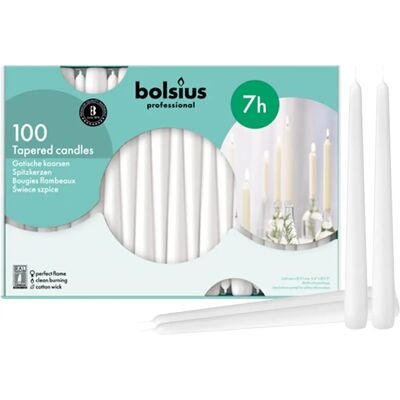 Białe Szpiczaste Świece Bolsius - Elegancka Dekoracja, 24cm Białe Szpiczaste Świece Bolsius - Elegancka Dekoracja, 24cm