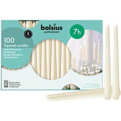 Kula stożkowa Bolsius w kolorze kości słoniowej - 24cm - 7H Kula stożkowa Bolsius w kolorze kości słoniowej - 24cm - 7H