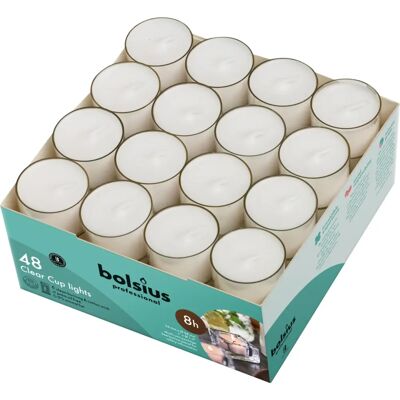 BOLSIUS Candele Tazze Bianche - 48 pezzi - Lunga durata BOLSIUS Candele Tazze Bianche - 48 pezzi - Lunga durata