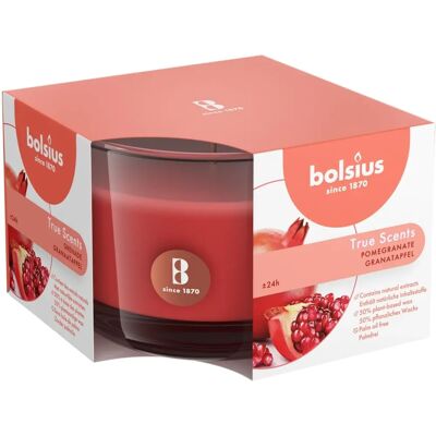 Candela profumata alla melagrana Bolsius True Scents in vetro - 24h Candela profumata alla melagrana Bolsius True Scents in vetro - 24h