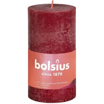 Bolsius Rustiko Shine Kerze Velvet Red - 8 Stück Bolsius Rustiko Shine Kerze Velvet Red - 8 Stück