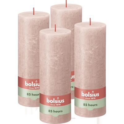 Bolsius Nebelrosa Rustikale Säulenkerzen - 4 Stück Bolsius Nebelrosa Rustikale Säulenkerzen - 4 Stück