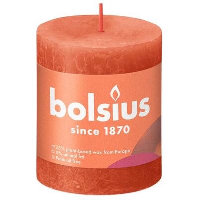 Bolsius - Rustiko Shine - 8x6.8 cm - Orange - Säulenkerze Bolsius - Rustiko Shine - 8x6.8 cm - Orange - Säulenkerze