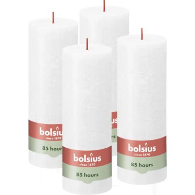 Świece rustykalne na kolumnę Shine Bolsius - 4 sztuki - Chmurkowa biel Świece rustykalne na kolumnę Shine Bolsius - 4 sztuki - Chmurkowa biel