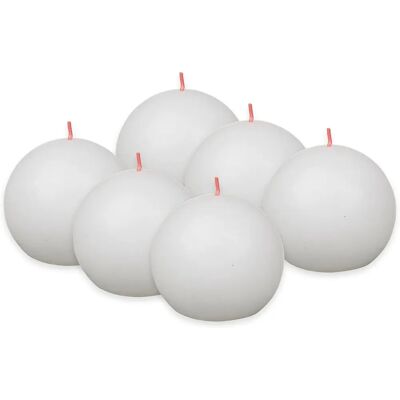 VidaXL Bolsius Rustykalne kule świece Shine 6 szt. 76x71 mm Chmura Biała - Świece VidaXL Bolsius Rustykalne kule świece Shine 6 szt. 76x71 mm Chmura Biała - Świece