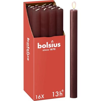 Set di 16 candele da tavola velluto rosso Bolsius - 27cm Set di 16 candele da tavola velluto rosso Bolsius - 27cm