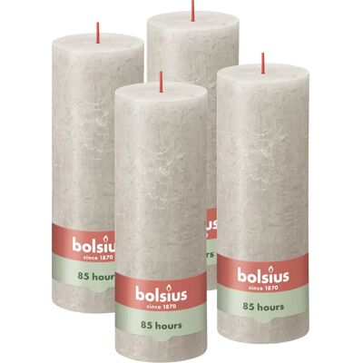 Rustykalne świece na słupki Bolsius Szara Piasek 4 sztuki - świece pillar Rustykalne świece na słupki Bolsius Szara Piasek 4 sztuki - świece pillar