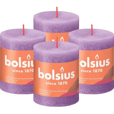 Candele pilastro Viola Shine di Bolsius - Set di 4 ecologiche Candele pilastro Viola Shine di Bolsius - Set di 4 ecologiche