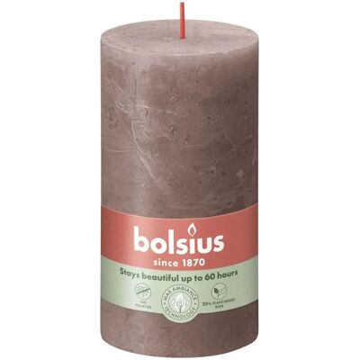 BOLSIUS Rustikale Taupe-Kerze - 13x6,8cm - 60h Brenndauer BOLSIUS Rustikale Taupe-Kerze - 13x6,8cm - 60h Brenndauer