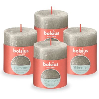 Bolsius 80x68 mm Champagner Säulenkerzen - 4er Set Bolsius 80x68 mm Champagner Säulenkerzen - 4er Set