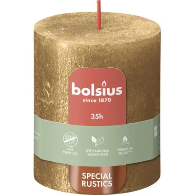 Bolsius Kultainen Hohtava pylväslyhty 8x6,8cm - pylväskynttilä Bolsius Kultainen Hohtava pylväslyhty 8x6,8cm - pylväskynttilä