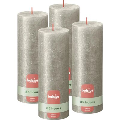 Bolsius - Rustykalne świece stożkowe 4 szt - 190x68 mm Champagne Bolsius - Rustykalne świece stożkowe 4 szt - 190x68 mm Champagne