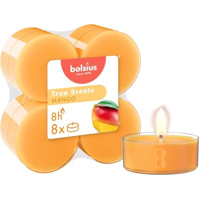 Velas de Té Maxi Mango de Bolsius True Scents - 8 unidades Velas de Té Maxi Mango de Bolsius True Scents - 8 unidades