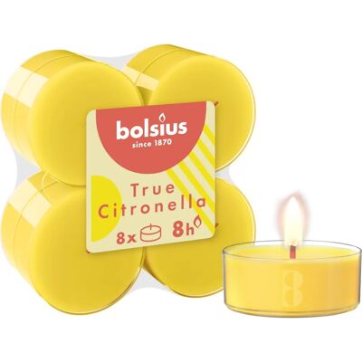 Bolsius Maxi-Lights Citronella 8er Pack - Bougies chauffe-plat Bolsius Maxi-Lights Citronella 8er Pack - Bougies chauffe-plat