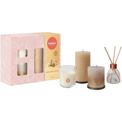 Bolsius - Fuego Set - vanilka - 3 świeczki + dyfuzor - Candle set Bolsius - Fuego Set - vanilka - 3 świeczki + dyfuzor - Candle set