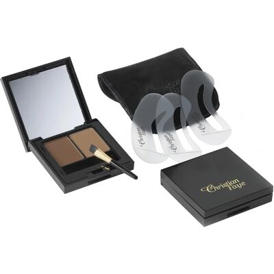 Christian Faye Oogboog Make-up Duo - Medium Bruin - Wenkbrauwpoeder Christian Faye Oogboog Make-up Duo - Medium Bruin - Wenkbrauwpoeder