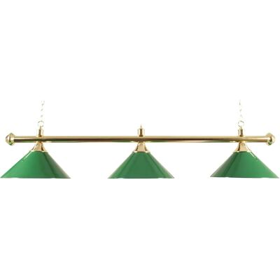 Lampe de billard Buffalo Modèle - Abat-jours en laiton vert - Lumière pour billard - Publicité Lampe de billard Buffalo Modèle - Abat-jours en laiton vert - Lumière pour billard - Publicité