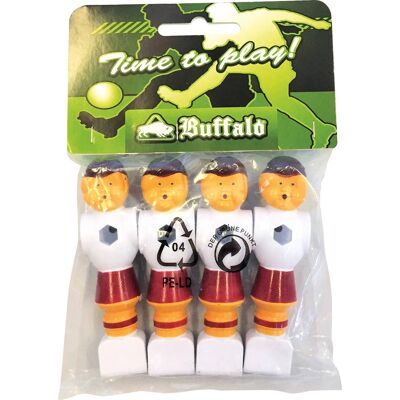 Poupées de baby-foot Buffalo 16 mm rouge/blanc - 4 pièces - Publicité Poupées de baby-foot Buffalo 16 mm rouge/blanc - 4 pièces - Publicité
