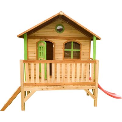 Axi Stef Kinderspielhaus - Spielhaus - Braun/Grün Axi Stef Kinderspielhaus - Spielhaus - Braun/Grün