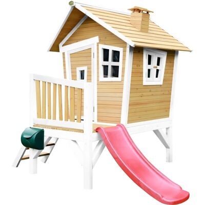 AXI Robin Spielhaus - Braun/Weiß, mit Rutsche, Kindergartenhaus AXI Robin Spielhaus - Braun/Weiß, mit Rutsche, Kindergartenhaus