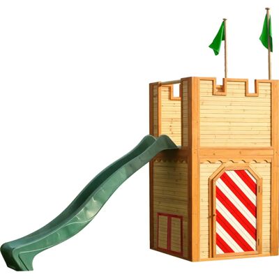 Maison de jeu AXI Arthur - Maison en bois, Toboggan vert Maison de jeu AXI Arthur - Maison en bois, Toboggan vert