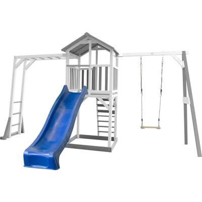 Torre de playa AXI - Estructura de escalada y columpio - Gris/blanco - Torre de juego Torre de playa AXI - Estructura de escalada y columpio - Gris/blanco - Torre de juego