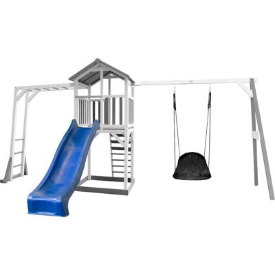 AXI Beach Tower mit Klettergerüst und Roxy Nestschaukel - Kinderspielturm AXI Beach Tower mit Klettergerüst und Roxy Nestschaukel - Kinderspielturm