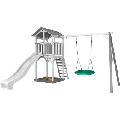 Torre de playa AXI con columpio nido de verano gris/blanco - Torre de juego Torre de playa AXI con columpio nido de verano gris/blanco - Torre de juego