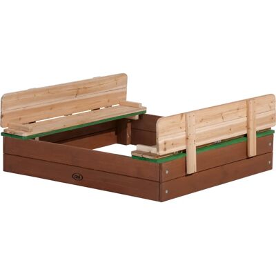 Cuba de sable AXI Ella en bois avec couvercle et bancs - 95x20x100cm - Publicité Cuba de sable AXI Ella en bois avec couvercle et bancs - 95x20x100cm - Publicité