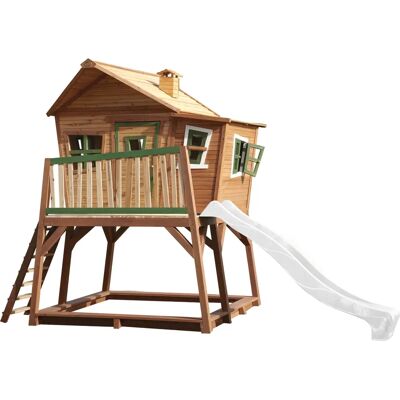 AXI Max Spielhaus Braun/Grün - Weiße Rutsche AXI Max Spielhaus Braun/Grün - Weiße Rutsche