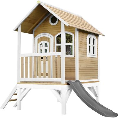 AXI Classic Tom Spielhaus Braun/weiß - Grau Rutsche AXI Classic Tom Spielhaus Braun/weiß - Grau Rutsche