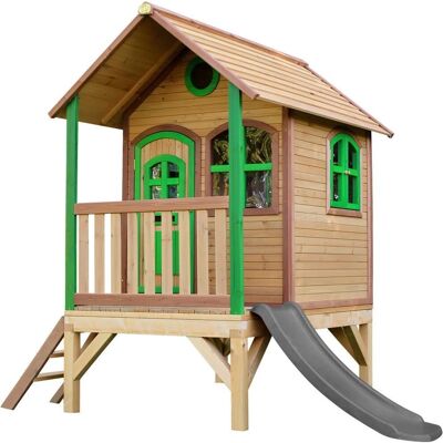 Axi Spielhaus mit Rutsche - FSC Holz Garten Turm für Kinder Axi Spielhaus mit Rutsche - FSC Holz Garten Turm für Kinder