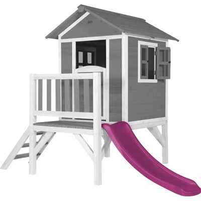 Casa de juegos Beach Lodge XL gris y morado - Casa infantil para jardín Casa de juegos Beach Lodge XL gris y morado - Casa infantil para jardín