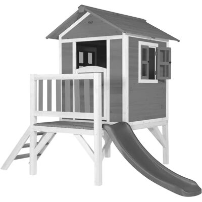 Casa de juegos AXI XL en gris con tobogán - Casa de jardín Casa de juegos AXI XL en gris con tobogán - Casa de jardín